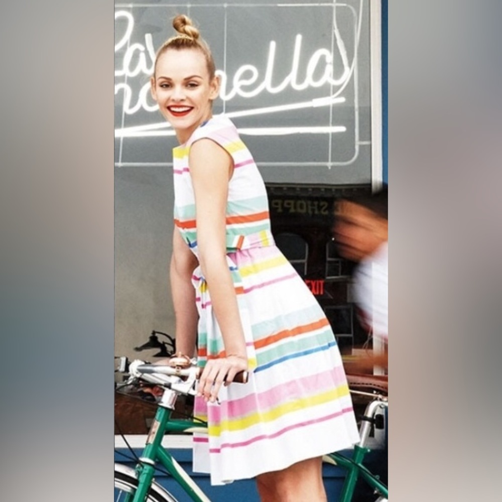 KATE SPADE Sweet Candy Stripes Pleated Dress - Size 4 - Retails for $398. - Picture 4 of 17